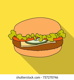 Cheeseburger, single icon in flat style.Cheeseburger, vector symbol stock illustration web.