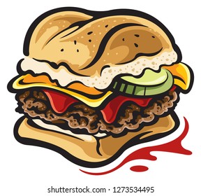 Cheeseburger slider isolated