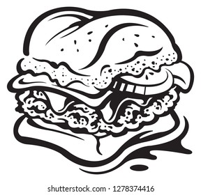 Cheeseburger slider isolated