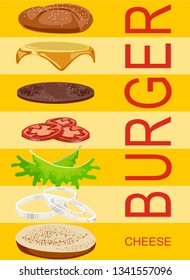 cheeseburger vector composition