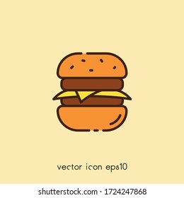 Cheeseburger vector icon illustration. Ui/Ux. Premium quality.