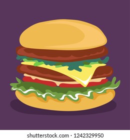 Cheeseburger vector illustration