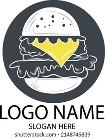 cheeseburger vector image on black background