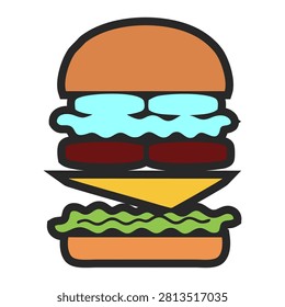 Cheeseburger vector isolated on white background