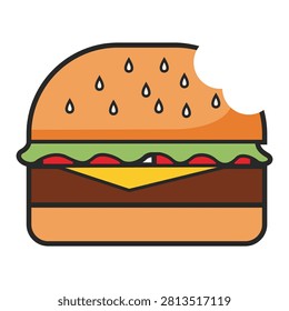 Cheeseburger vector isolated on white background