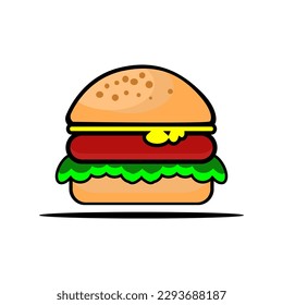 cheeseburger vector on white background