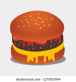 cheeseburger vector symbol illustration