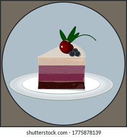 Cheesecake with berries. Element of cake, illustration icon. Signs and symbols can be used for web, mobile app, logo.