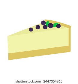 A cheesecake with blueberries, vector illustration, eps