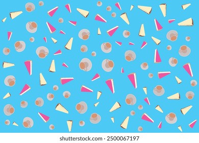 Cheesecake, cake, coffee, Latte, dessert flowing seamless background texture, New Year festival, celebration, gift, present box paper, backdrop, food and beverage background element