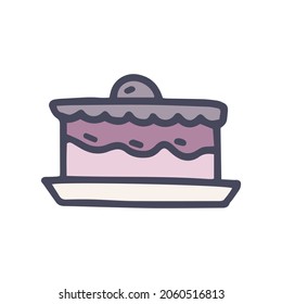 cheesecake color vector doodle simple icon design