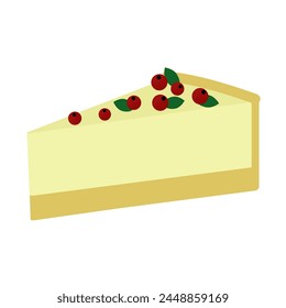 A cheesecake with cranberry, vector illustration, eps 