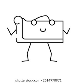 cheesecake dessert character line icon vector. cheesecake dessert character sign. isolated contour symbol black illustration