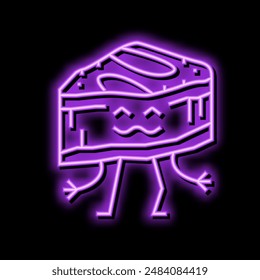 cheesecake dessert character neon light sign vector. cheesecake dessert character illustration