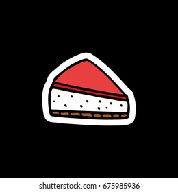 cheesecake doodle icon, sticker
