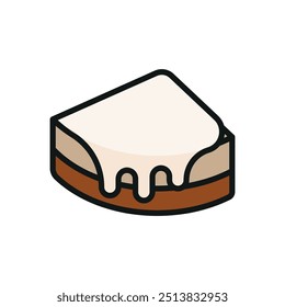 Icono de bebida de comida de pastel de queso Vector de diseño básico Plantillas de concepto simples y modernas