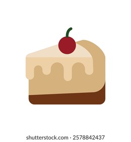 Cheesecake food icon designed in a modern and minimalist style, perfect for dessert shop branding, cafe menus, and food delivery platforms