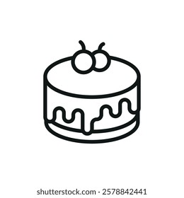 Cheesecake food icon designed in a modern and minimalist style, perfect for dessert shop branding, cafe menus, and food delivery platforms