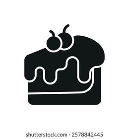 Cheesecake food icon designed in a modern and minimalist style, perfect for dessert shop branding, cafe menus, and food delivery platforms