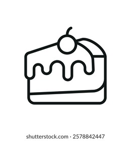 Cheesecake food icon designed in a modern and minimalist style, perfect for dessert shop branding, cafe menus, and food delivery platforms