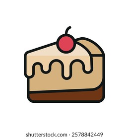 Cheesecake food icon designed in a modern and minimalist style, perfect for dessert shop branding, cafe menus, and food delivery platforms