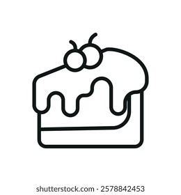 Cheesecake food icon designed in a modern and minimalist style, perfect for dessert shop branding, cafe menus, and food delivery platforms