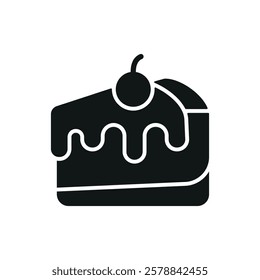 Cheesecake food icon designed in a modern and minimalist style, perfect for dessert shop branding, cafe menus, and food delivery platforms