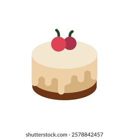 Cheesecake food icon designed in a modern and minimalist style, perfect for dessert shop branding, cafe menus, and food delivery platforms