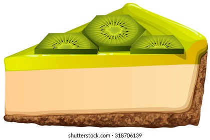 Cheesecake with fresh kiwi illustration