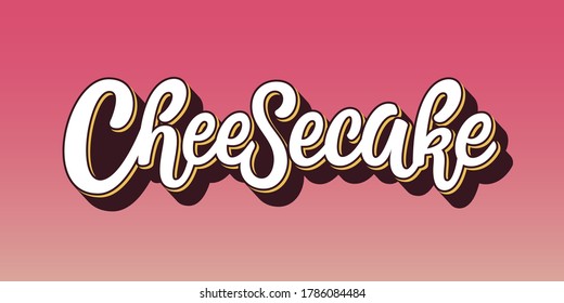 Tipografía con letras dibujada a mano con queso sobre fondo degradado rosa. Ilustración vectorial para el embalaje de alimentos, impresión, logotipo, pancarta