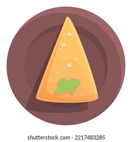 Cheesecake icon cartoon vector. Cuisine food. Portugal food