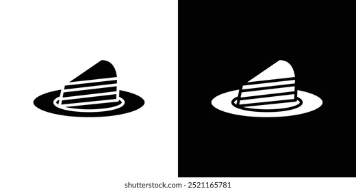 Cheesecake icon Flat fill set collection