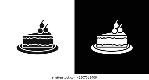 Conjunto de símbolos de línea plana de icono de pastel de queso.