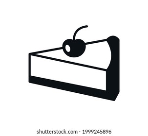 Cheesecake icon in flat style isolated on white background.   Element for menu.vector illustration