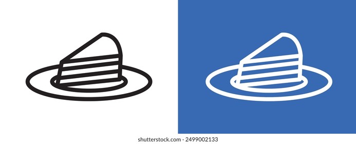 Cheesecake icon logo sign set vector outline