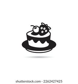 Käsekuchen-Symbol auf weißem Hintergrund