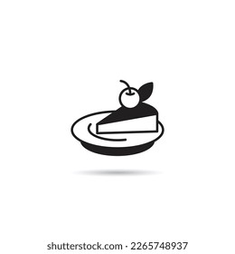 cheesecake icon on white background