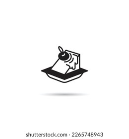 cheesecake icon on white background