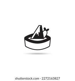 cheesecake icon on white background vector illustration