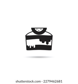 cheesecake icon on white background