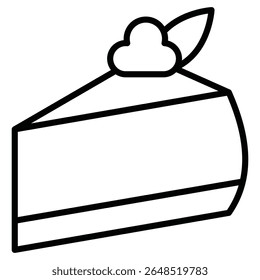 Cheesecake icon Outline isolated logo mark