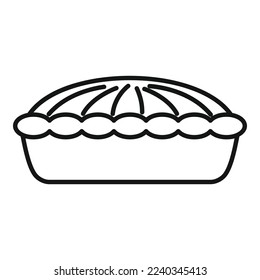 Cheesecake icon outline vector. Apple pie. Cake dessert