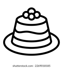 Cheesecake icon outline vector. Cheese cake. Slice food