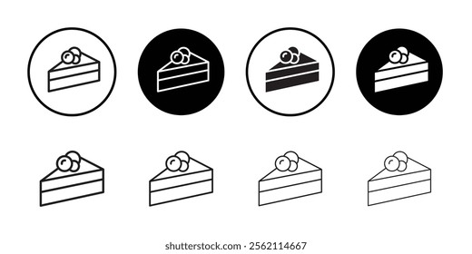 Cheesecake icon Outline vector for web ui