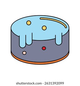ícone de cheesecake com fundo branco vetor ilustração stock