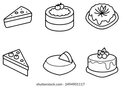 Cheesecake line art artistic food illustration