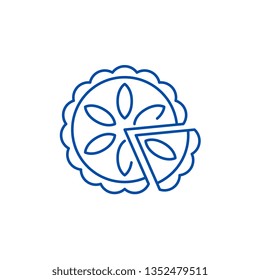 Cheesecake line icon concept. Cheesecake flat  vector symbol, sign, outline illustration.