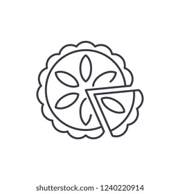 Cheesecake line icon concept. Cheesecake vector linear illustration, symbol, sign