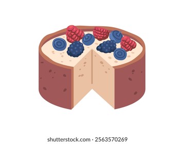 Cheesecake pie with berry mix