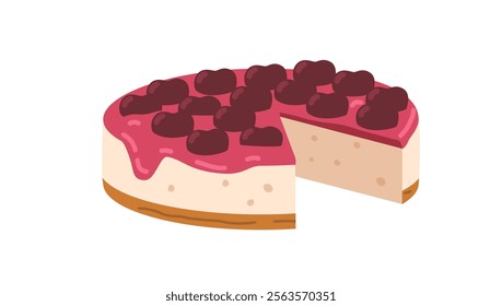 Cheesecake pie with fruit jam